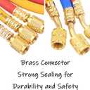 Uenede Refrigerant Charging Hose, 72" Length 600-3000PSI 1/4" Thread, 3PCS | Fits for R12 R22 R134A 404 502 Car Air Conditioning and HVAC Charging Manifold Gauge Hose Tube Red Yellow Blue