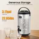 Stainless Steel Insulated Beverage Dispenser, 2.5Gal Thermal Carafe with Spigot for Hot Coffee & Cold Juice, 12-Hour Heat Retention Drink Dispenser for Party Wedding Cafe, Silver