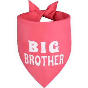 5 x Big Brother Dog Bandana Pink Large 1PCS, Adjustable Triangle Scarf | Pregnancy Announecment, New Baby for Family.