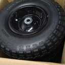 Taifa 4 PCS 13 Inch Rubber Solid Flat Free Replacement Tires and Wheels 4.00-6 with 5/8'' Axle Bore Hole, Air Less Wheel for Wheelbarrow/Wagon/Hand Truck/Trolley/Garden Scooter etc.
