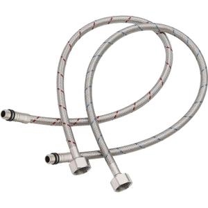32" Length Faucet Supply Lines 3/8" Comp x M10 Male Connector Line Braided Stainless Steel Nylon Sink Hose Extension for Bathroom Kitchen Faucet 2Pcs (1 Pair)