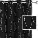 SMILE WEAVER Black Blackout Curtains for Living Room 96 Inch Long 2 Panels,Room Darkening Bedroom Curtain-Grommet Soft Thick Window Drapes Energy Saving Noise Reducing Thermal Insulated