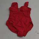 Eomenie Women's One Piece Swimsuit Tummy Control Cutout Bathing Suit Push Up Wide Straps Swim Suit (Large, Red)