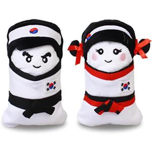 TAE-S Taekwondo Inspired Wash Cloth Transforms into Doll  Bathroom Hand Towels Set of 2  Luxurious Cotton Kids Towels with Hanging Loops  Ideal for On The Go, School, Home