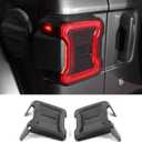 RAZPOY JL Tail Light Lamp Guard Cover Protector Exterior Decoration Accessories fit for Jeep Wrangler JL 2018-2025, Smoked Black (Fit for LED Version)