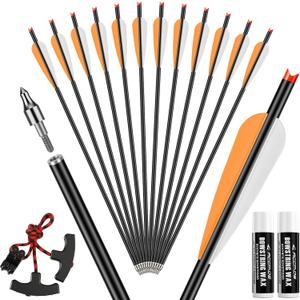 12 Pack Carbon Crossbow Bolts Maintenance Kit, 20 Inch