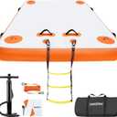 VOFiTNY Inflatable Floating Dock, Swim Platform Floating Dock for Lakes, Lake Floats for Adults, Island Raft Mat for Lake Beach Ocean, Non-Slip Surface (8ft x 6ft x 6", Orange)