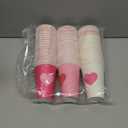 100 Pcs 12 oz Valentine's Day Coffee Paper Cups with Lids Valentines Paper Beverage Hot Chocolate Cocoa Cups for Birthday Wedding Anniversary Party Supplies