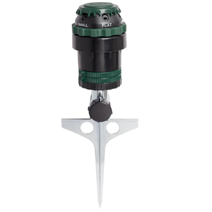 Orbit H2OSix GearDrive Sprinkler on Metal TSpike  Customizable Lawn Watering Coverage  MultiPattern Rotating Head with Adjustable Spray Range  Durable Outdoor Yard Irrigation Sprinkler  58573