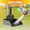 TOOGE Pooper Scooper, Dog Pooper Scooper Long Handle Stainless Metal Tray and Rake for Medium Small Dogs Heavy Duty Pet Supplies to Use for Grass, Dirt or Gravel