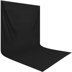 HEMMOTOP Black Backdrop Background,10x20 ft Black Backdrop Screen for Photoshoot, Black Photo Backdrop Cloth for Party, Photography, Photo Video Studio and Television (Backdrop only)