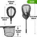 Floating Fishing Net for Steelhead, Salmon, Fly, Kayak, Catfish, Bass, Trout Fishing, Rubber Coated Landing Net with Fixed or Telescoping Pole Handle