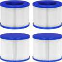 Hot Tub Replacement Filter Cartridges - Compatible with All RELXTIME, ALEKO, Wejoy, Aquaspa Hot Tub More - Screw-in Spa Filters for Inflatable Hot Tubs & Massage Pools (4 Pack)