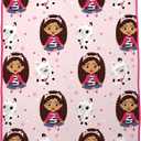 Gabby's Dollhouse Kids Bedding Super Soft Micro Raschel Throw, 46 in x 60 in, (Official DreamWorks Product) by Franco