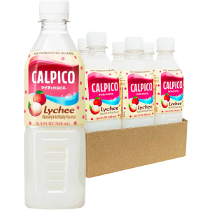 CALPICO Lychee – Smooth, Creamy & Refreshing Non-Carbonated Beverage, Sweet and Tangy, Japanese Lactic Acid Drink, 16.9 Fl oz (Pack of 6), BBD SEP 15/2026