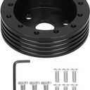 Grant Steering Wheel,Steering Wheel Spacer Grant Gt Adapter,Universal Steering Wheel Hub Kit,1In Aluminum Steering Wheel Hub Spacer For 5 6 Hole Wheels To 3 Hole Adapter(Black)