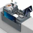 Couch Arm Cup Holder CLESOO Couch Arm Tray Anti-Slip Couch Cup Holder Silicone Sofa Armrest Tray Dual Side Pocket Couch Drink Holder Sofa Caddy Arm Remote Holder Snack Caddy with Phone Holder, Blue