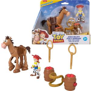 Fisher-Price Imaginext Jessie & Bullseye Play Set, 3-inch Action Figure, Bullseye Horse, Saddle & Lasso Projectiles, Inspired by Disney and Pixar Toy Story