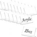15 Pcs Food Labels for Party Buffet, 4 x 6 Inch Acrylic Clear Chalkboard Signs for Buffet Display, Small Acrylic Food Tabletop Chalkboards for Bakery Table Display, Food Display, Pastry Tags