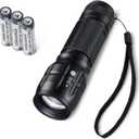 Amazon Basics Tactical Flashlight, Durable Waterproof 140 high lumens flashlights, Black