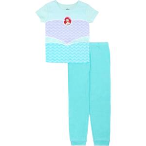 Disney girls 2-piece Snug-fit Cotton Holiday Pajama Set, Soft & Cute for Kids (10, Ariel)
