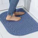 COSY HOMEER 27X18 Inch Anti Fatigue Kitchen Rug Mats are Made of 100% Polypropylene Half Round Rug Cushion Specialized in Anti Slippery and Machine Washable (Blue 1pc)