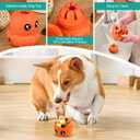 Interactive Dog Toys Bully Stick Holder,Treat-Dispensing & Squeaky Dog Chew Toys to Keep Them Busy Multifunctional Natural Rubber(Orange)