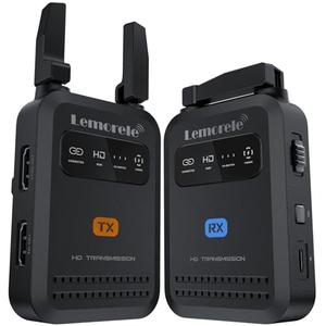 Lemorele Wireless Video Transmitter and Receiver, 1080P60Hz Low Latency, Up to 4 Receiver, HDMI in & Loop Out, USB-C Powered, Plug and Play up to 200m Range，for Streaming/ Video Production/ Home Theater