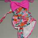 B2prity Women's One Piece Swimsuits Tummy Control Front Cross Bathing Suits Tie Back Slimming V Neck Swimwear (Hot Pink, Pink Floral), S
