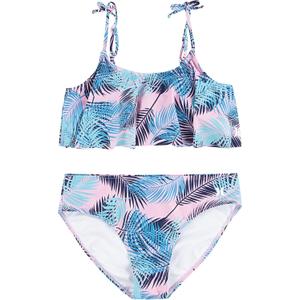 Hurley Girls' Flounce Bikini 2-Piece Swimsuit (Medium, Pink)
