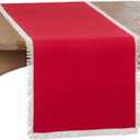 Fringe Border Table Runner (16" x 72", Red)