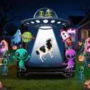 Trunk or Treat Car Decorations Kit,Halloween UFO Decorations for SUV Halloween Decor for Garage Door Entryway Archway