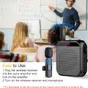 Voice Amplifier with Wireless Lapel & Wired Microphone, Rechargeable Megaphone PA Speaker Headset System, Portable Teachers Microphone for Classroom/Yoga/Tour Guide/Speech