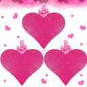 RattanView 3 Pcs Valentines Door Decorations Valentines Heart Door Hanger Ornaments Rose Red Glitter Heart Shaped Wooden Hanging Sign 11 x 12 Inch for Home Wall Porch Wedding Birthday Wreath Crafts