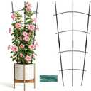 Garden Metal Trellis 24'' Thickened Plant Trellis for Climbing Plants Outdoor/Indoor2 Pack Monstera Trellis for Potted Plants Flower Hoya Pothos Vine IvyWave Shape