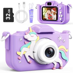 Kids Camera, Toddler Camera for Age 3-8, 48MP Dual Lens Selfie Camera for Kids, 1080P HD Video Recording Digital Camera, Christmas Birthday Gifts for Boys Girls