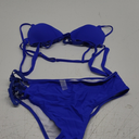 Gorglitter Women's 2 Piece Swimsuit Lace Up Push Up Bikini Set Cut Out Tie Back Bathing Suit Royal Blue, Large