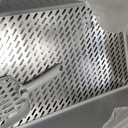 Stainless Steel Sifting Cat Litter Box for Pine Pellets, Light Gray, 22.83"L x 14.57"W x 10.43"H