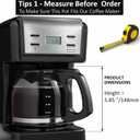 12-Cup Glass Replacement Carafe for Mr. Coffee Model #SK12, SK13, EHX23, JWX31, SJX23, SJX39 (Black, Replaces PLD12-RB)