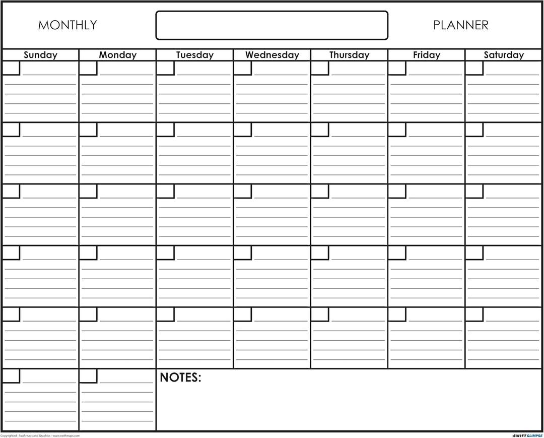 24" x 36" Erasable Undated One Month Laminated Wall Calendar Monthly Planner Blank Reusable for Organizing Home, Office and Academic Schedules