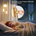 Fiqevs Dimmable 3 Globe Floor Lamp - Mid Century Modern Gold Standing Lamp with Frosted Glass Shade & LED Bulbs for Living Room, Bedroom, Office