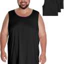 Big & Tall Quick Dry Tank Tops for Men, Moisture Wicking & Stretch Fit Sleeveless Muscle Shirts, Size 5X, 2 Pack
