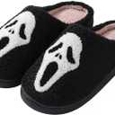 TBAVNOSY Unisex Halloween Slippers Spooky Ghost Slippers Cute Cozy Warm Plush Slip-On House Indoor and Outdoor Shoes (style3, Adult, Women, 7.5, Numeric Range, US Footwear Size System, 8, Medium)