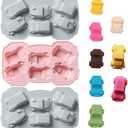 3Pcs Car Silicone Ice Cube Trays Auto Silicone Chocolate Molds Jello Candy Gummy Mold Cake Decorating Tool Crayon Wax Melt Mould (Random Color)