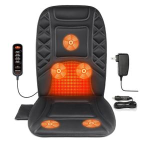 Back Massager with Heat,Heated Seat Cover Cushion with 5 Vibrating Massage Nodes Chair Pad for Pain Relief Home Office Use