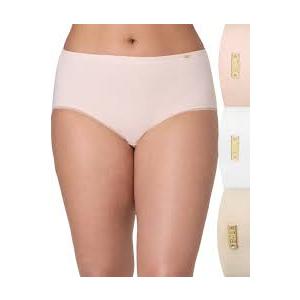 Bali Women's Pack, Lux Cotton Essentials Hipster Underwear, Moisture-Wicking, Tummy Control, 3-Pack Small