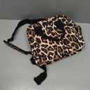 Leopard Print Insulated Lunch Bag Reusable Cooler Lunch Tote Box with Shoulder Strap for Work Picnic School Beach