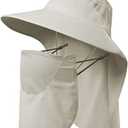 icolor Women Sun Hat UPF 50+ Wide Brim Sunscreen Visor Sun Protection Cap w/12 Neck Flap Sun Shade Hat for Girl Lady