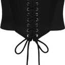 Scarlet Darkness Women Wide Belt Elastic Waist Belt Corset Belts for Dress (Medium, Black)