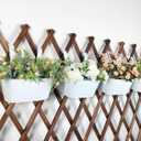 10" Hanging Flower Pots, Pack of 8 White Metal Outdoor Patio Balcony Planter, Railing Planters Fence Pot with Detachable Hook & Drainage Hole for Small Plants (White, 8Pcs)